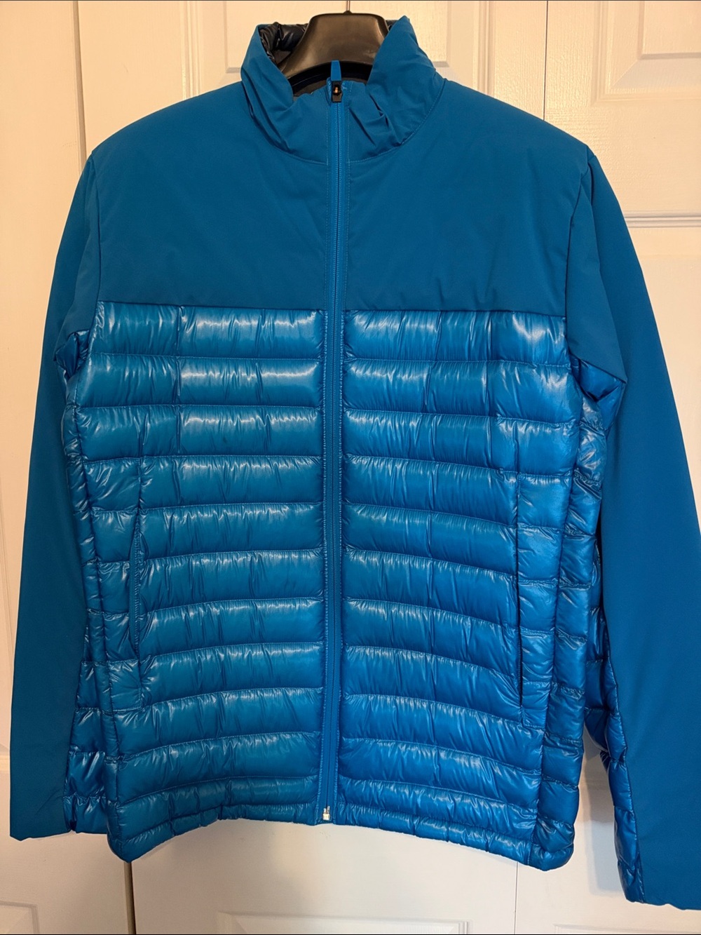 Men's Cole Haan Mountain Hard Wear Lightweight Blue Hybrid Puffer Jacket